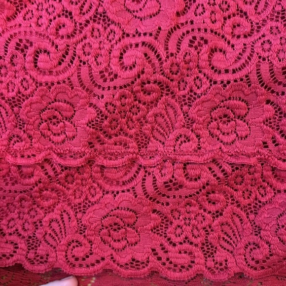 Free People Lace Top Stretchy Red Crop Brami Size Large - Picture 2 of 6